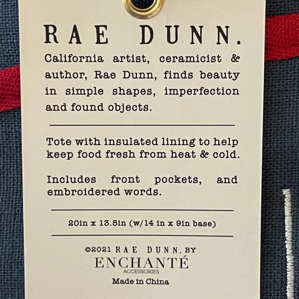 RAE DUNN Summer Love Watermelon Blue/Red Insulated Tote - Picture 12 of 13